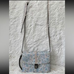 Patricia Nash Blue & Grey Floral Crossbody Like New